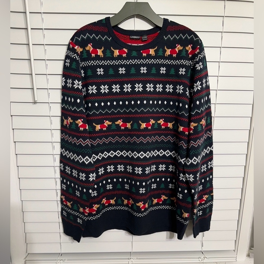 #20)  men Libergy multi color sweater size X-LARGE (46/48) ne